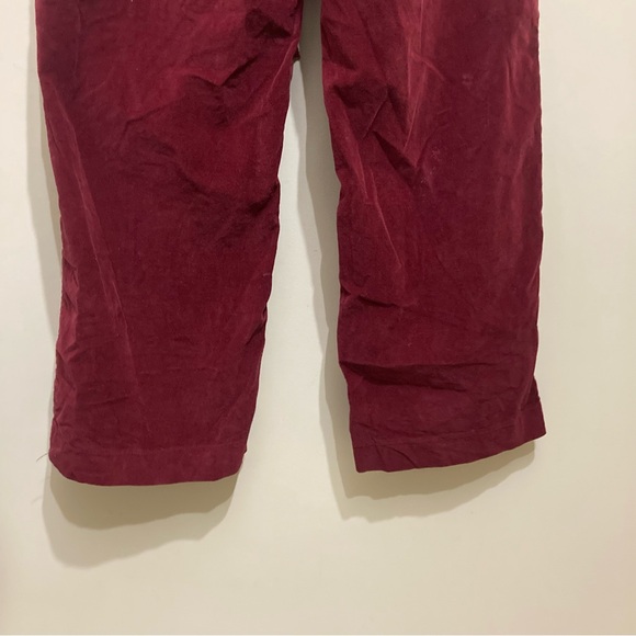 April Cornell Velvet Trousers Size Medium Raspberry Removable Belt High Waist - Picture 7 of 11